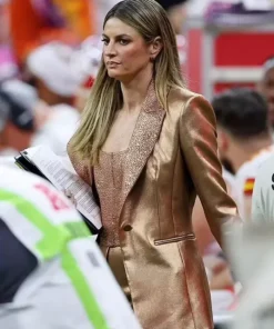 Super Bowl Lix Erin Andrews Gold Suit