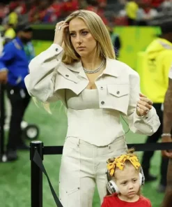 Super Bowl Lix Halftime Show Brittany Mahomes White Jacket