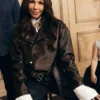 Sweetness 2025 Amanda Brugel Black Leather Biker Jacket For Women