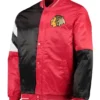 Team Chicago Blackhawks Red And Black Satin Jacket