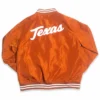 Texas Longhorns Script Satin Varsity Jacket Back