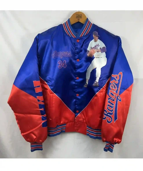 Texas Rangers Nolan Ryan Satin Varsity Jacket