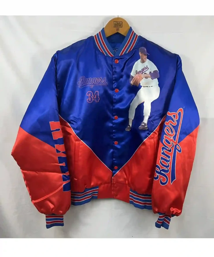 Texas Rangers Nolan Ryan Satin Varsity Jacket