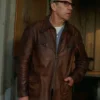 The Brutalist Jonathan Hyde Leather Brown Jacket