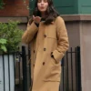 The Life List 2025 Sofia Carson Brown Wool Coat For Sale