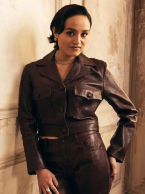 The Studio Chase Sui Wonders Brown Leather Jacket