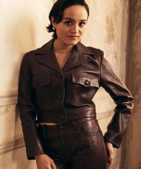 The Studio Chase Sui Wonders Brown Leather Jacket