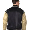 Vegas Golden Knights Black And Gold Satin Varsity Jacket Back