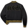 Vegas Golden Knights Black Letterman Jacket Back