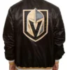 Vegas Golden Knights Black Satin Varsity Jacket Back