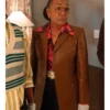 Will Trent S03 Amanda Brown Leather Blazer
