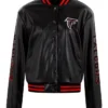 Women's Atlanta Falcons Black Vegan Leather Jacket
