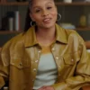 All American Homecoming Simone Hicks Brown Leather Jacket