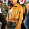All American Homecoming Simone Hicks Brown Leather Jacket For Sale
