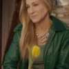 And Just Like That Sarah Jessica Green Bomber Jacket
