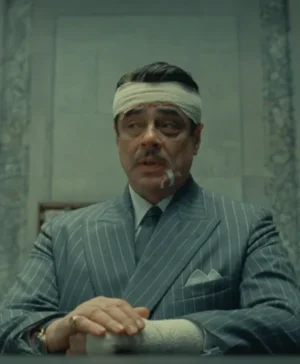 Benicio Del Toro The Phoenician Scheme 2025 Blazer