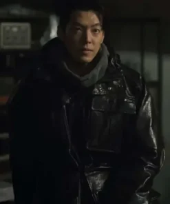 Black Knight S01 Kim Woo-bin Black Leather Coat