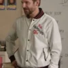 Bradley Cooper White Satin Varsity Jacket For Sale