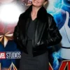 Brie Larson The Marvels Screening NY Leather Jacket