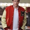 Cory Monteith Glee Red Wool Letterman Jacket