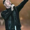Gary Barlow F1 75 Black Leather Jacket For Men
