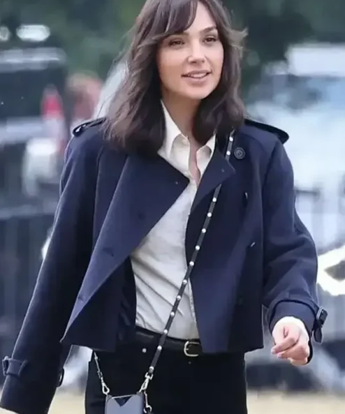 Heart of Stone 2023 Gal Gadot Blue Wool Jacket