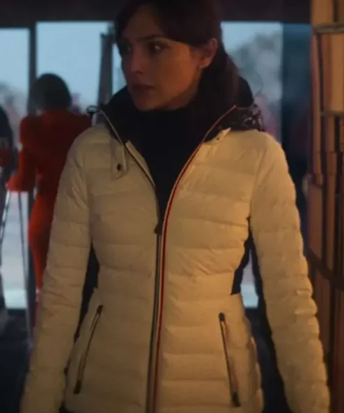 Heart of Stone 2023 Gal Gadot White Puffer Jacket
