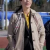 Hearts In The Game 2023 Erin Cahill Beige Coat