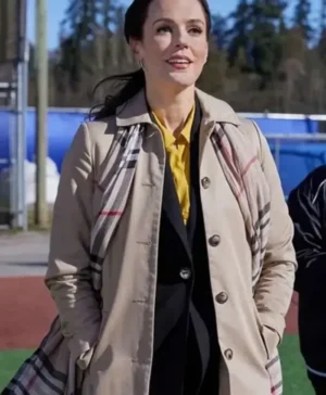 Hearts In The Game 2023 Erin Cahill Beige Coat