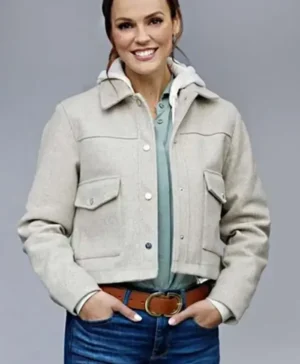 Hearts In The Game 2023 Erin Cahill Off White Jacket