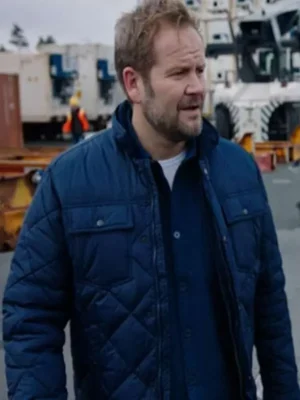 Hudson and Rex S03 James Cade Blue Quilted Jacket For Sale