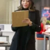 Janel Parrish Return to Office 2025 Black Coat For Women