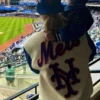 Kate Upton New York Mets Wool Varsity Jacket Back