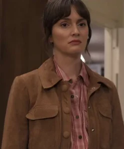 Leighton Meester Good Cop Bad Cop Brown Suede Leather Jacket