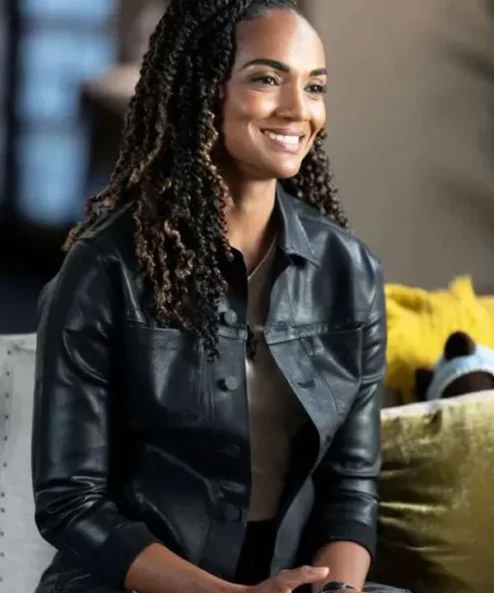 Mekia Cox The Rookie S07 Black Leather Jacket