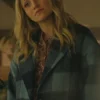 Melissa Reed Happy Face S01 Blue Checked Coat