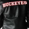 Ohio State Buckeyes Black Leather Jacket Back