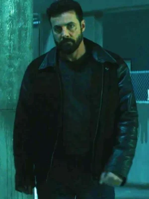 Reacher S02 Dealer Black Leather Jacket For Sale