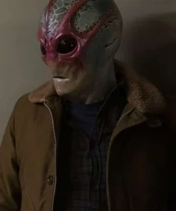 Resident Alien Harry Vanderspeigle Brown Shearling Jacket For Sale