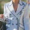 Selling Sunset S06 Bre Tiesi White Printed Coat