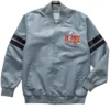 Super Bowl NFL 2025 Grey Satin Varsity Jacket