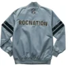 Super Bowl NFL 2025 Grey Satin Varsity Jacket Back