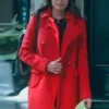 The Life List 2025 Sofia Carson Red Wool Coat