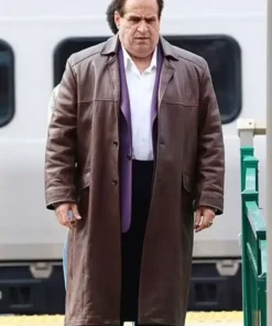 The Penguin Colin Farrell Brown Leather Coat