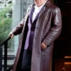 The Penguin Colin Farrell Leather Brown Coat