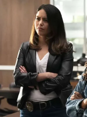 The Rookie S07 Angela Lopez Black Leather Blazer