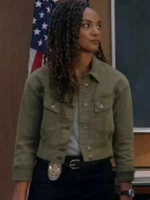 The Rookie S07 Nyla Harper Green Cotton Jacket For Sale
