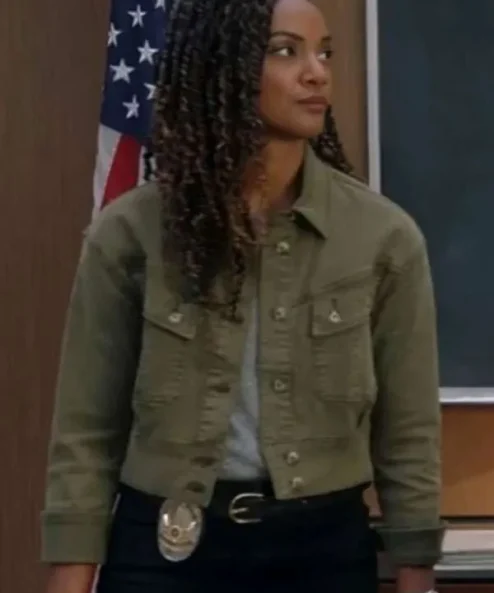 The Rookie S07 Nyla Harper Green Cotton Jacket For Sale