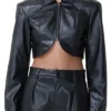 Trisha Mann Grant Beyond the Gates Cropped Leather Jacket For Sale