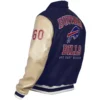 Buffalo Bills Navy And Off-White Varsity Jacket- Back